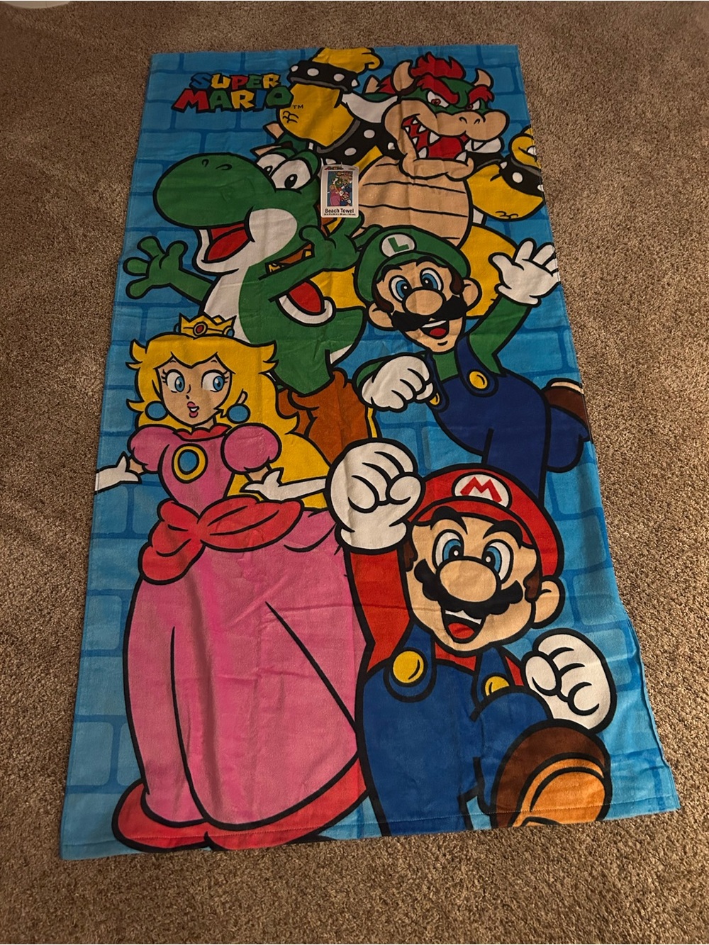 Beach Towel - Super Mario 34 in W X 64 in L NET